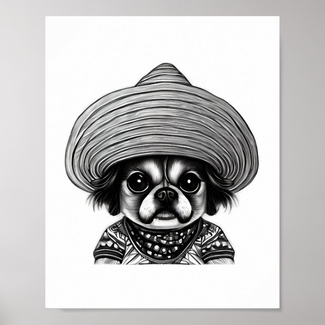 Hund mit Originalfarbe Poster (Vorne)