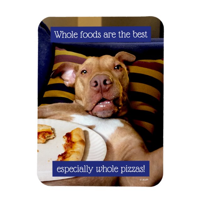 Hund mit Pizza Magnet (Vertikal)