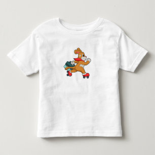 Hund mit Roller-Skaten Kleinkind T-shirt