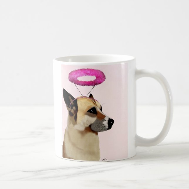 Hund mit rosa Halo Tasse (Rechts)