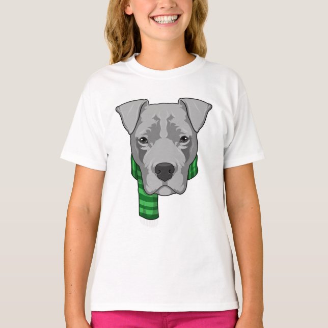 Hund mit Scarf T-Shirt (Vorderseite)