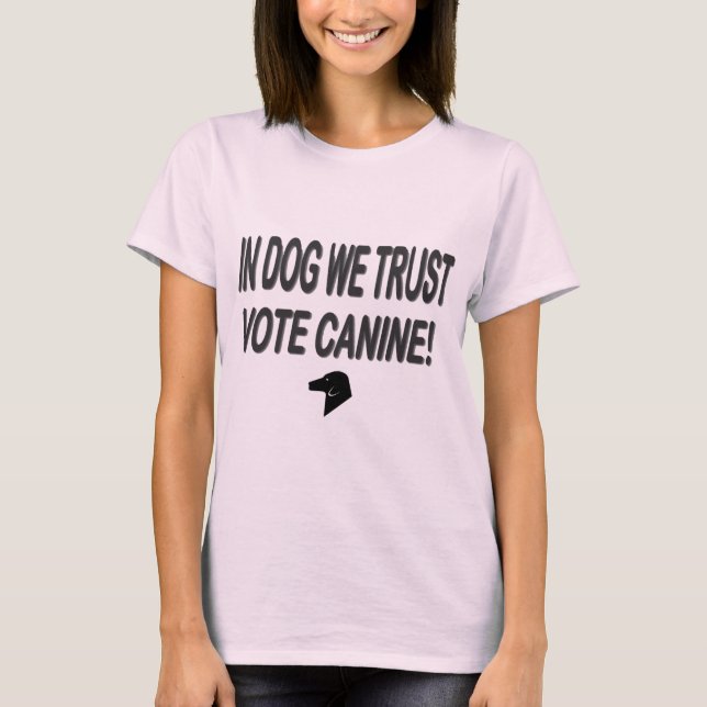 Hund mit schwarzem Text abstimmen T-Shirt (Vorderseite)