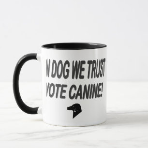 Hund mit schwarzem Text abstimmen Tasse