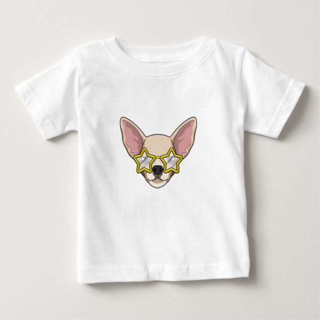 Hund mit Sonnenbrille Baby T-shirt (Vorderseite)