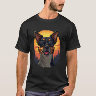 Hund mit Sonnenbrille Cool Retro Vintage Sonnenunt T-Shirt