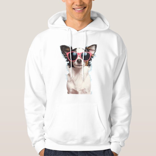 Hund mit Sonnenbrille Hoodie (Vorderseite)