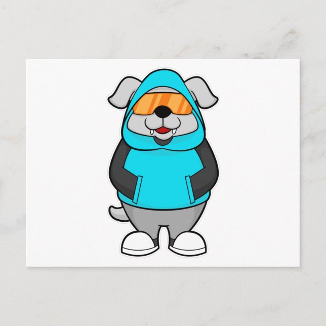 Hund mit Sonnenbrille Postkarte (Vorderseite)