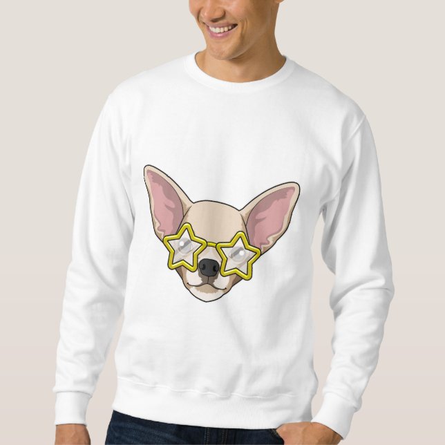 Hund mit Sonnenbrille Sweatshirt (Vorderseite)