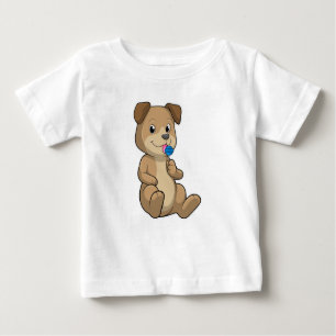 Hund mit Süßigkeiten Lollipop Baby T-shirt