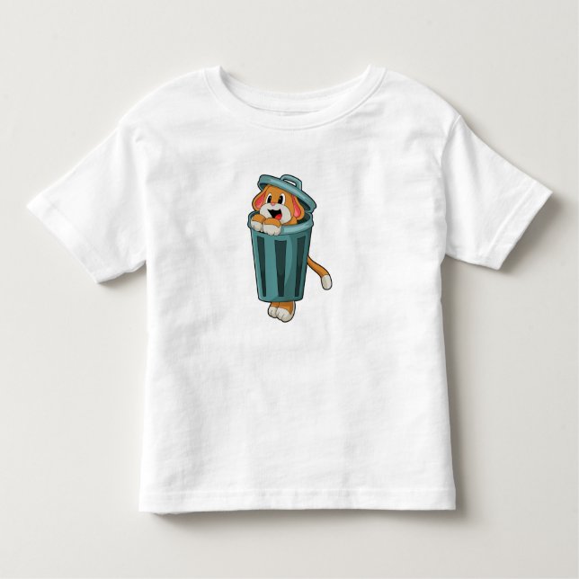 Hund mit Trashcan Kleinkind T-shirt (Vorderseite)