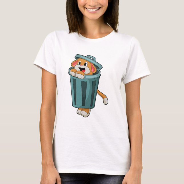 Hund mit Trashcan T-Shirt (Vorderseite)