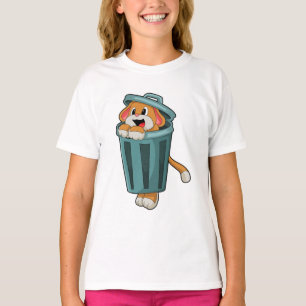 Hund mit Trashcan T-Shirt