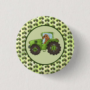 Hund mit Trecker Button