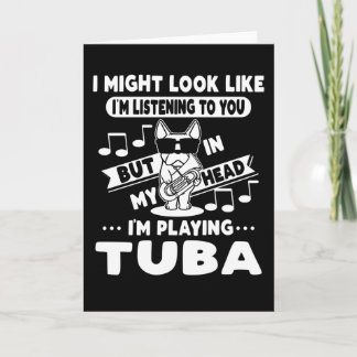 Hund mit Tuba Music Tubaist Tubist Tubist Karte