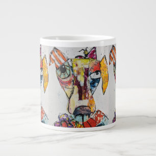 Hund mit vielen Farben Jumbo-Tasse