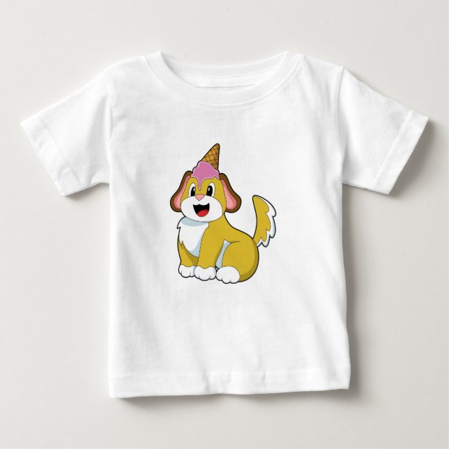 Hund mit Waffeleis Baby T-shirt (Vorderseite)