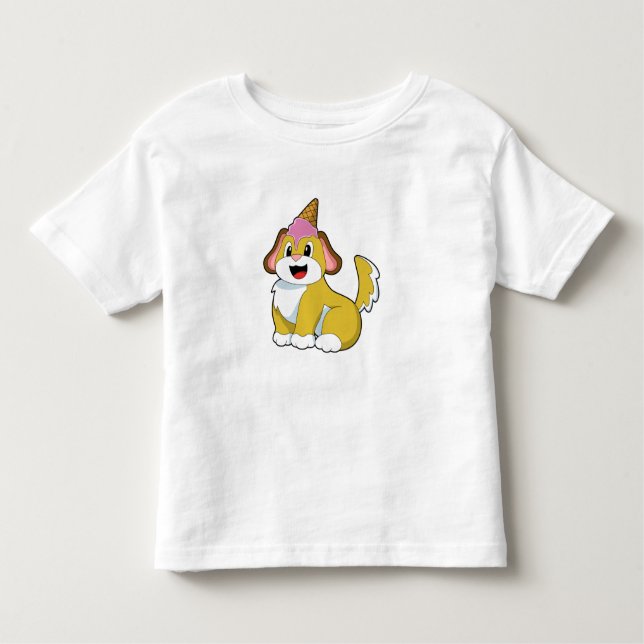 Hund mit Waffeleis Kleinkind T-shirt (Vorderseite)