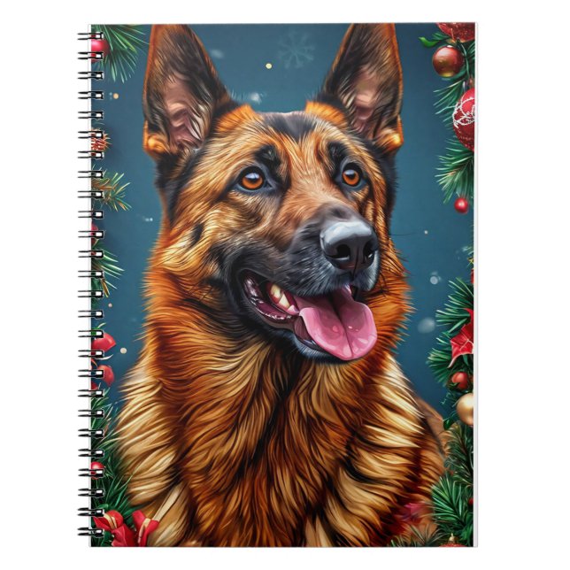 Hund mit Weihnachtsdekoration Notizblock (Vorderseite)