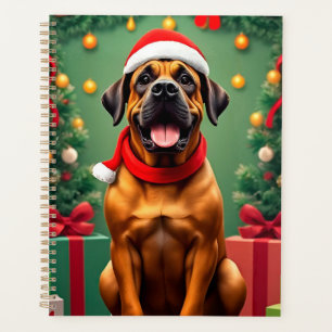 Hund mit Weihnachtsmannmütze süß anzusehen Planer