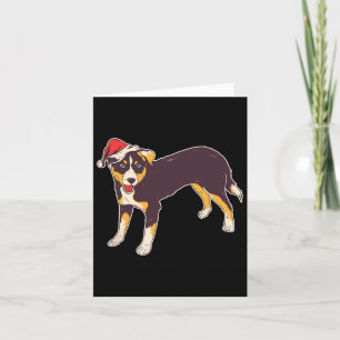 Hund mit Weihnachtsmannmütze - Weihnachten Karte