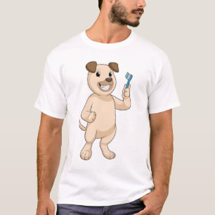 Hund mit Zahnbürste T-Shirt