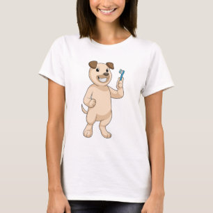 Hund mit Zahnbürste T-Shirt