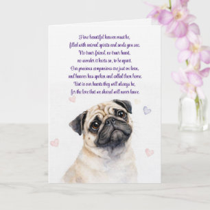 Hund Mitgefühl Pug mit Gedicht des Himmels Karte
