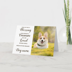 Hund-Mitleidskarte zum Verlust Gedenken mit Foto Karte