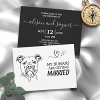 Hund Moderne einfache Schwarz-Weiß-Hochzeit