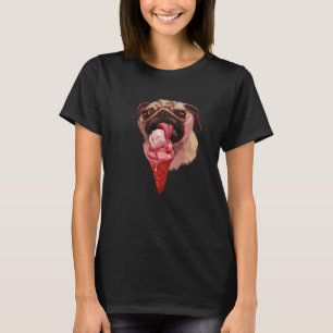 Hund Mops Eiscreme isst Süß 2 T-Shirt