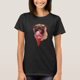 Hund Mops Eiscreme isst Süß 2 T-Shirt