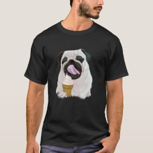 Hund Mops isst Eiscreme Süß T-Shirt