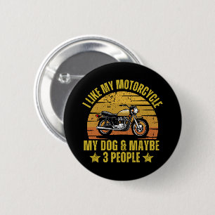 Hund Motorrad Button