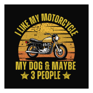 Hund Motorrad Fotodruck