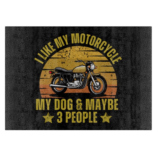 Hund Motorrad Schneidebrett (Vorderseite)