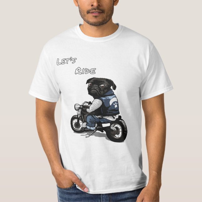 Hund-Motorrad-Shirt-Design T-Shirt (Vorderseite)