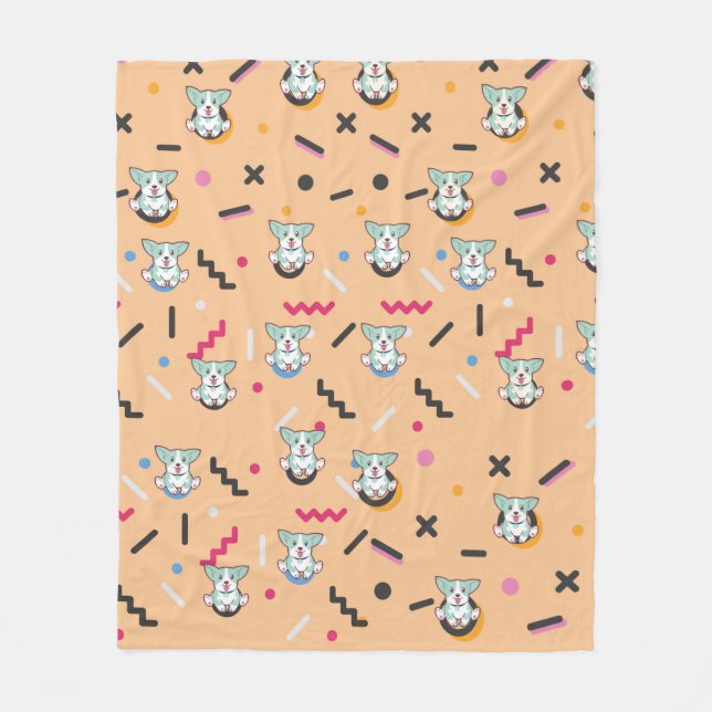 Hund Nahtloses Muster Vector Fleecedecke (Vorderseite)