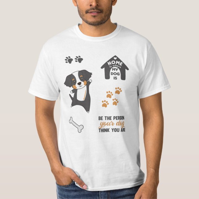 Hund Niedlich Sticker Set Bernese Mountain T-Shirt (Vorderseite)