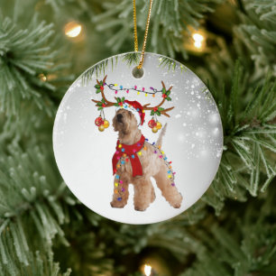 Hund Niedlich Wheaten Terrier Reindee Tier Welpent Keramik Ornament