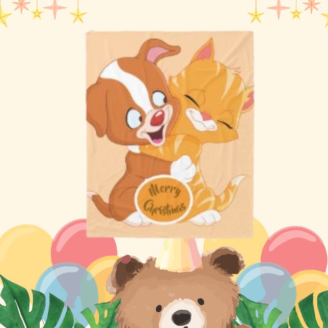 Hund Niedliche Welpe Embrase Hug Fleecedecke (Von Creator hochgeladen)