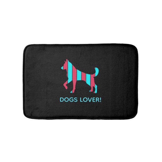 Hund - Niedlicher Haustier Pop Art, blau & rot Abs Badematte (Vorderseite)