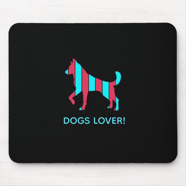 Hund - Niedlicher Haustier Pop Art, blau & rot Abs Mousepad (Vorne)
