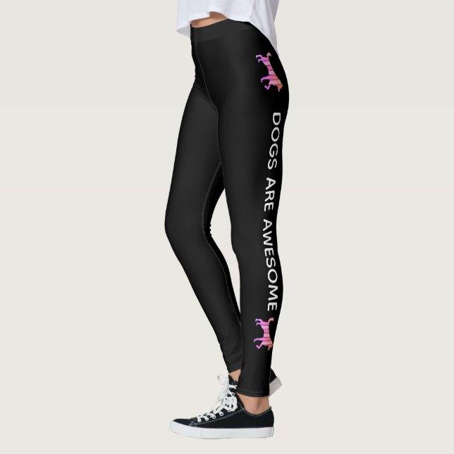 Hund - Niedlicher Haustier Pop Art, rosa Abstrakte Leggings (Links)