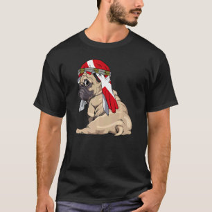 Hund  Niedlicher Pug Retro Dänemark-Flagge Stolz T-Shirt