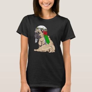 Hund Niedlicher Pug Retro Wales-Flagge Stolz T-Shirt
