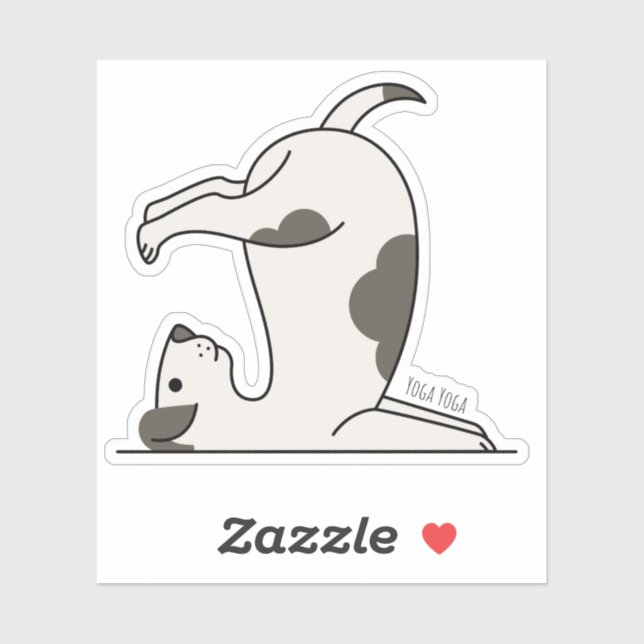 Hund - Niedlicher Yoga-Hund für Hund Lover, Yoga L Aufkleber (Blatt)