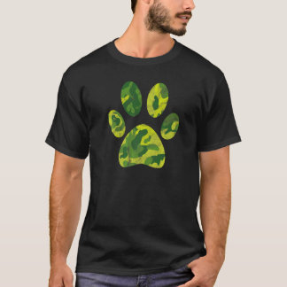 Hund oder Katze Tarndruck Pfotenabdruck  Tarnung H T-Shirt