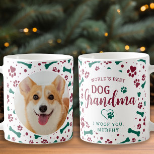 Hund Oma Großhund Custom Pet Foto Weihnachten Kaffeetasse