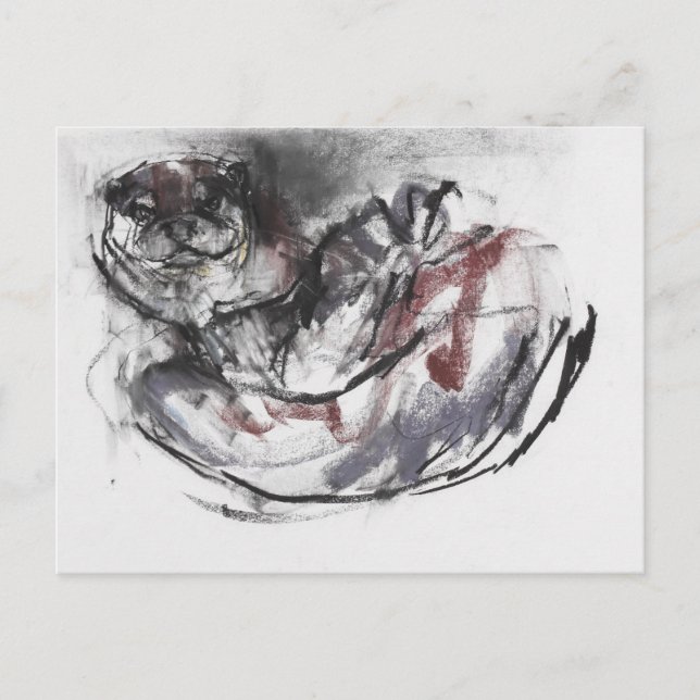 Hund Otter Postkarte (Vorderseite)