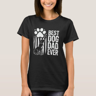 Hund Papa Ever US Flag Lustige Hunde Liebhaber Ges T-Shirt